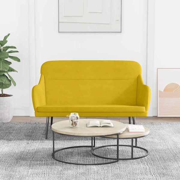 vidaXL Lavička žltá 110x76x80 cm zamat