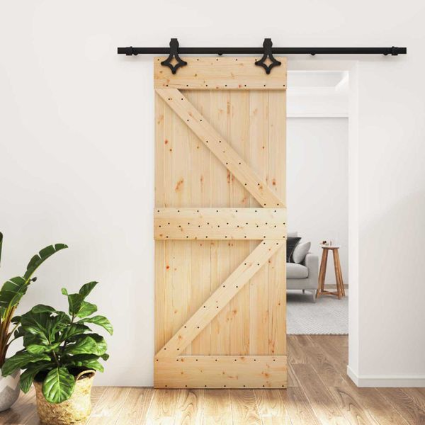 vidaXL Posuvné dvere Prírodná a čierna 85 x 210 cm