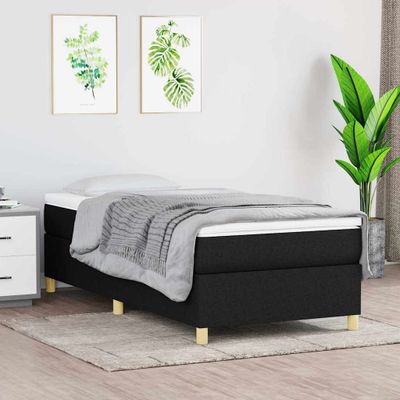 vidaXL Posteľný rám s boxspringom Čierna 90x200 cm Látka