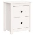 vidaXL Nočné stolíky 2 ks biele 50x35x61,5 cm masívne borovicové drevo