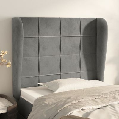vidaXL Čelo postele so záhybmi bledosivé 93x23x118/128 cm zamat