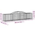 vidaXL Oblúkový gabionový kôš 2 ks 300x50x60/80 cm pozinkované železo