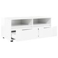 vidaXL TV skrinka 100 x 48 x 43 cm Vysoký lesk bielej Kompozitné drevo