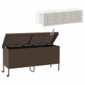 vidaXL Záhradný úložný box s kolieskami Hnedý 160x55x75 cm Poly Rattan