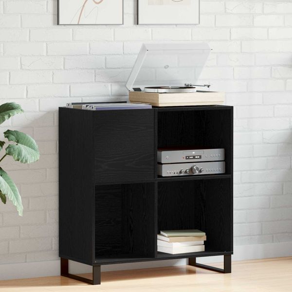 vidaXL Skrinka na gramofónové platne Čierny dub 85 x 38 x 89 cm