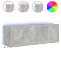 vidaXL TV nástenné skrinky s LED svetlami 2 ks betón. sivé 60x35x41 cm