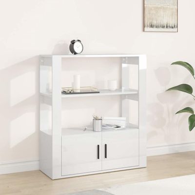 vidaXL Komoda lesklá biela 80x30x90 cm spracované drevo