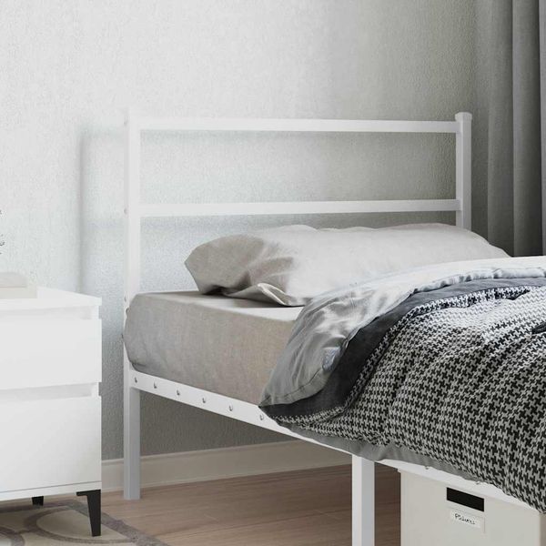 vidaXL Kovové náhradné čelo postele biele 100 cm