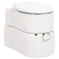 vidaXL Integrované kempingové WC biele 24+17 l HDPE a oceľ