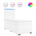 vidaXL Boxspring posteľ s matracom biela 90x190 cm umelá koža