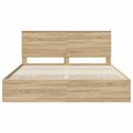 vidaXL Rám postele Sonoma dub 200 x 200 cm Inžinierske drevo