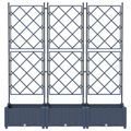 vidaXL Záhradný kvetináč 3 ks Sivá 120 x 40 x 125,5 cm PP