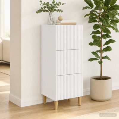 vidaXL Zásuvkový kabinet Biela s vysokým leskom 33 x 34,5 x 90 cm