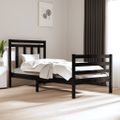 vidaXL Posteľný rám čierny drevený masív 75x190cm malé jednolôžko