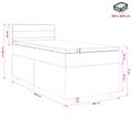 vidaXL Posteľ s boxspringom a matracom a LED Čierna 100 x 200 cm Látka