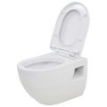 vidaXL Závesná toaleta/WC s podomietkovou nádržkou, keramická, biela