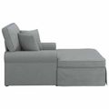 vidaXL Pufa s sukňou 3 ks Svetlosivá látka 91 x 157 x 91 cm