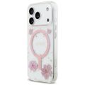 Puzdro Guess Resin Flowers Glitter MagSafe pre iPhone 17 Pro ružové