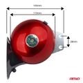 Zvuková signalizácia klaksónu sada 2 ks červená 125 mm 12V AMIO-04075
