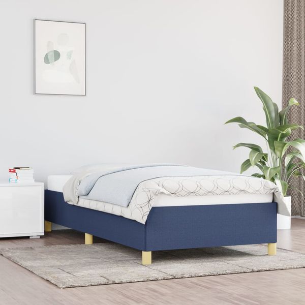 vidaXL Rám postele bez matraca Modrá 90x200 cm Látka