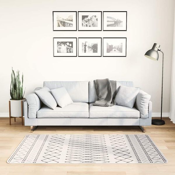vidaXL Prateľný koberec 80x150 cm čierno-biely