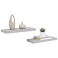 vidaXL Plávajúce nástenné police 2ks, betónovo sivé 60x23,5x3,8 cm MDF
