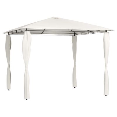 vidaXL Altánok s poťahmi na stĺpiky 3x3x2,6 m, krémový 160 g/m²