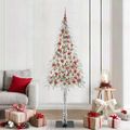 vidaXL Vianočný stromček s 300 LED-i Biela 210 cm PE a oceľ