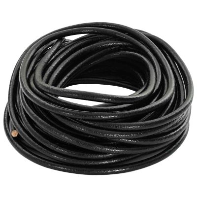 vidaXL Kožená šnúrka Čierna Ø4 mm x 10 m Koža