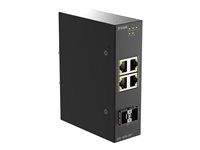 D-Link DIS 100G-06 - Prepínač - priemyselný - neriadený - 4 x 10/100/1000 + 2 x gigabit SFP - Montovateľný na DIN lištu