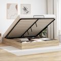 vidaXL Otomanový posteľný rám s úložiskom Sonoma dub 203 x 180 x 25 cm