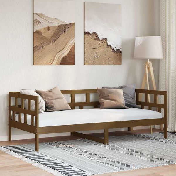 vidaXL Denná posteľ medovohnedá masívna borovica 90x200 cm