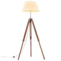 vidaXL Lampa na statíve medovo-hnedá a biela 141 cm teakový masív