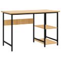 vidaXL Počítačový stôl, čierny a svetlý dub 105x50x72 cm, MDF a kov
