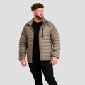 Pánska bunda Puffer Vetiver/Black - GymBeam, veľkosť M, veľkosť oblečenia M