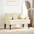 vidaXL Chesterfield lavica Krémová 120,5 x 65 x 75 cm Umelá koža
