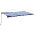 vidaXL Automaticky zaťahovacia markíza 600x350 cm modrá a biela