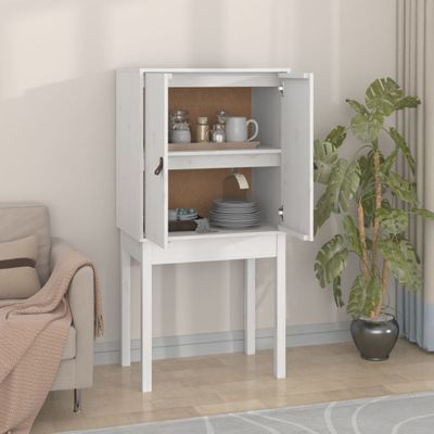 vidaXL Vysoká skrinka biela 60x40x120 cm masívna borovica