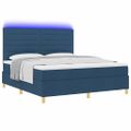 vidaXL LED box s pružinami s čelnou doskou Modrá 180 x 200 cm látka