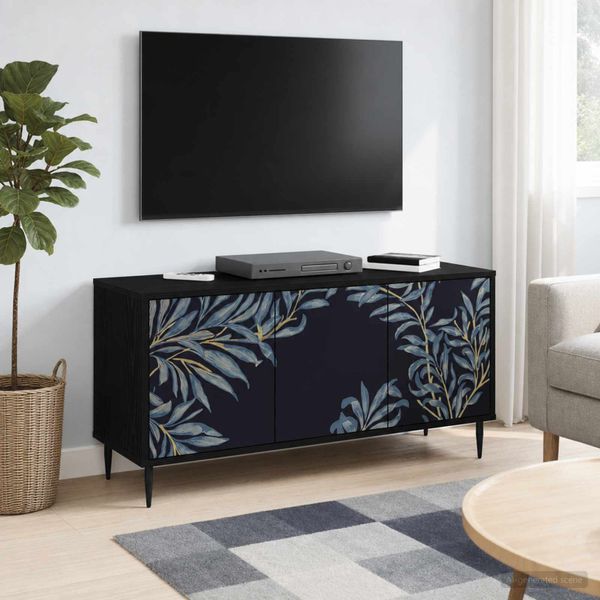 vidaXL TV skrinka DOKKUM 102 x 33 x 51 cm Čierny dub Kompozitné drevo