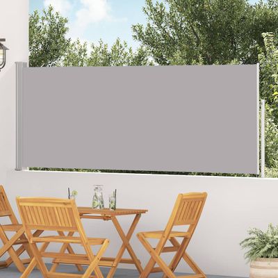 vidaXL Zaťahovacia bočná markíza na terasu 117x514 cm, sivá