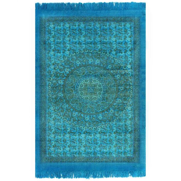 vidaXL Kilim bavlnený koberec so vzormi 160x230 cm tyrkysový