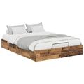 vidaXL Otomanový posteľný rám Staré drevo 203 x 140 x 25 cm