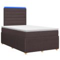 vidaXL LED boxspring posteľ s matracom Tmavohnedá 120 x 200 cm Látka