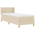 vidaXL Posteľ s pružinovým rámom Krémová 200 x 80 cm látka