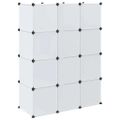 vidaXL Modulárna skrinka s 9 priečinkami 109x36,5x143 cm, biela