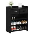 vidaXL Skriňa na topánky 73,5 x 36 x 92 cm Kompozitné drevo Čierny dub