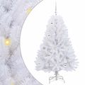 vidaXL Umelý Sklápací Vianočný Stromček Biela 150 cm PVC a oceľ