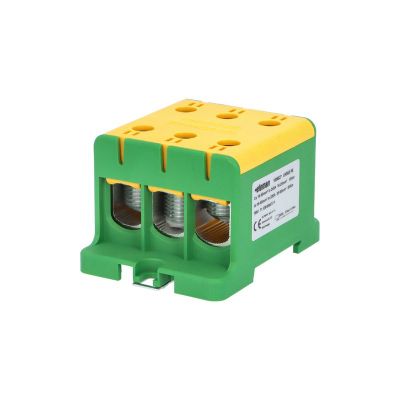 Svorka univerzálna UK 95/3 PE, 245A, 1pól., AL/CU, krytá, zel.-žl., na DIN/panel /2090309