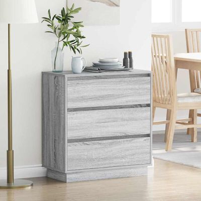 vidaXL Nočný stolík Sivá 71 x 34,5 x 75 cm Kompozitné drevo